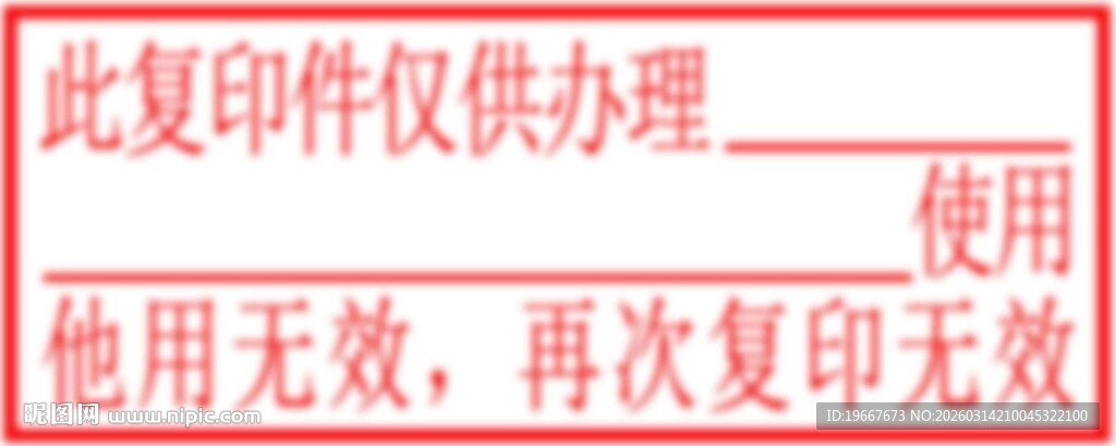 仅供办理使用的复印件