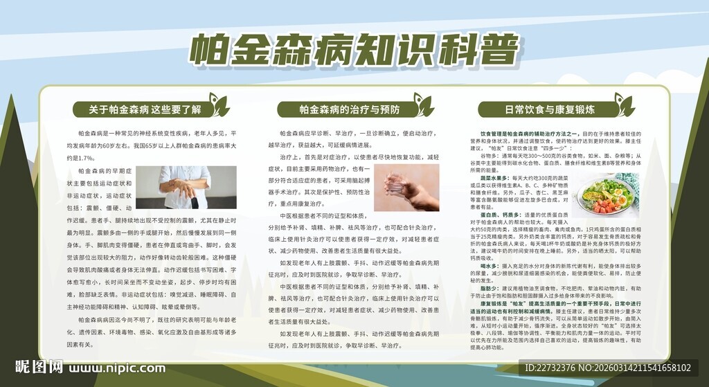帕金森病康复科普展板