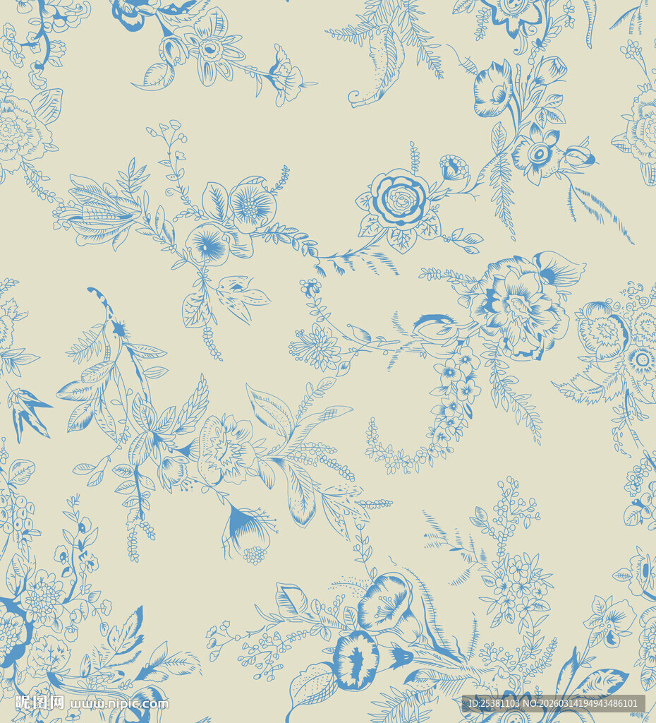 浅蓝色 花卉 纹理 图案 装饰