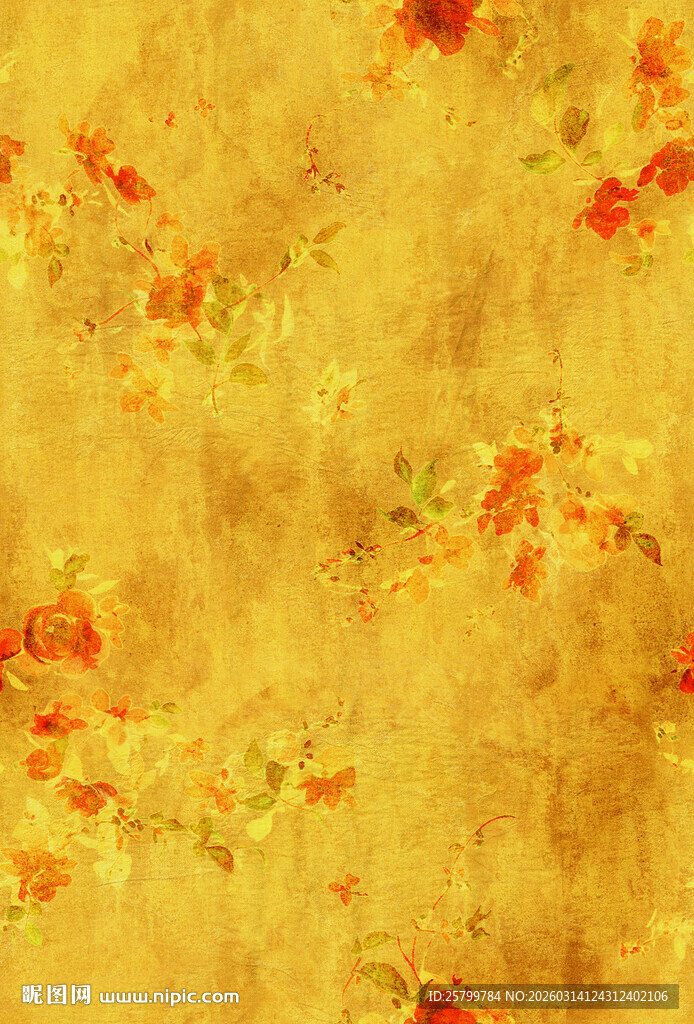 复古花卉纹理背景图