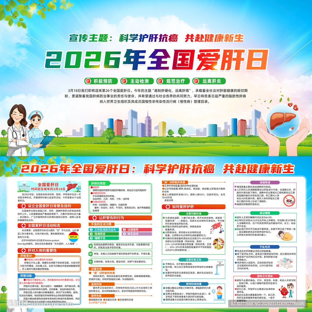 2026年全国爱肝日展板