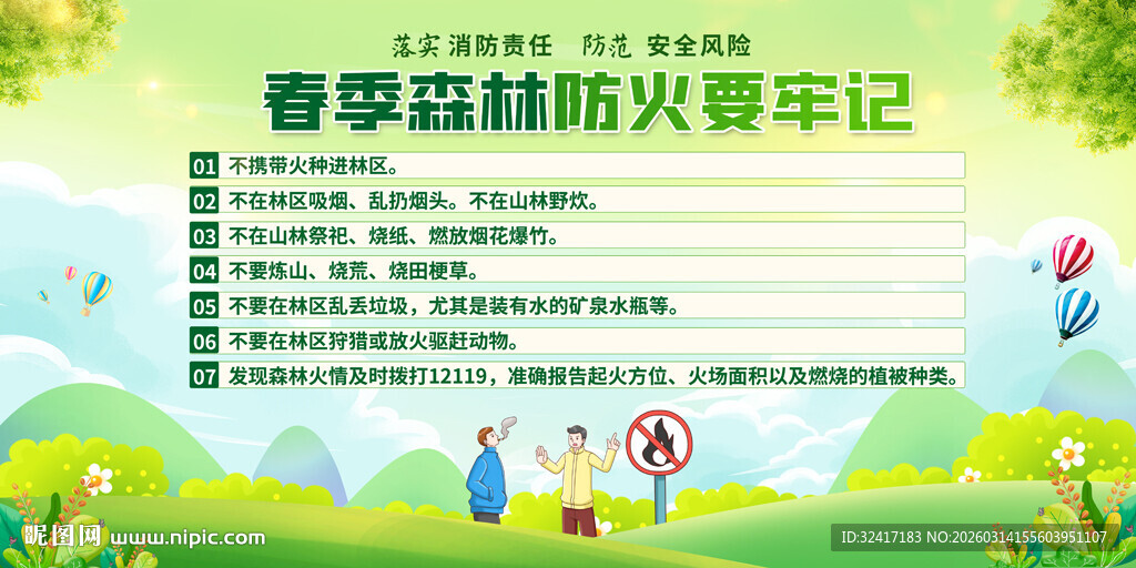 春季森林防火宣传展板