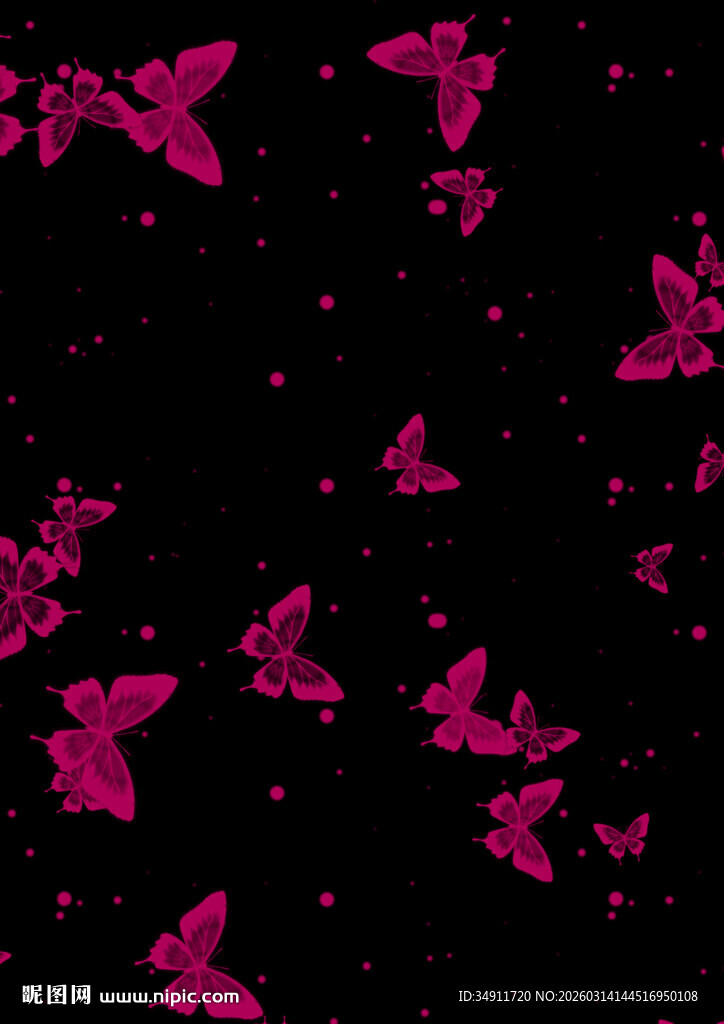 梦幻粉色蝴蝶背景图案