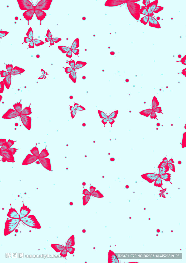 粉色蝴蝶在空中飞舞