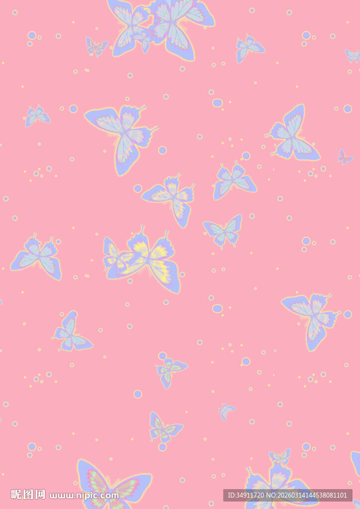 粉色背景蝴蝶图案纹理