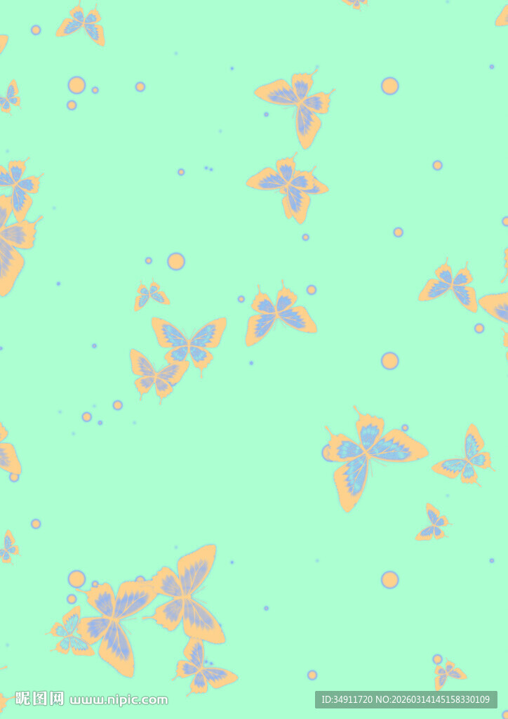 淡绿色底多彩蝴蝶抽象图案纹理