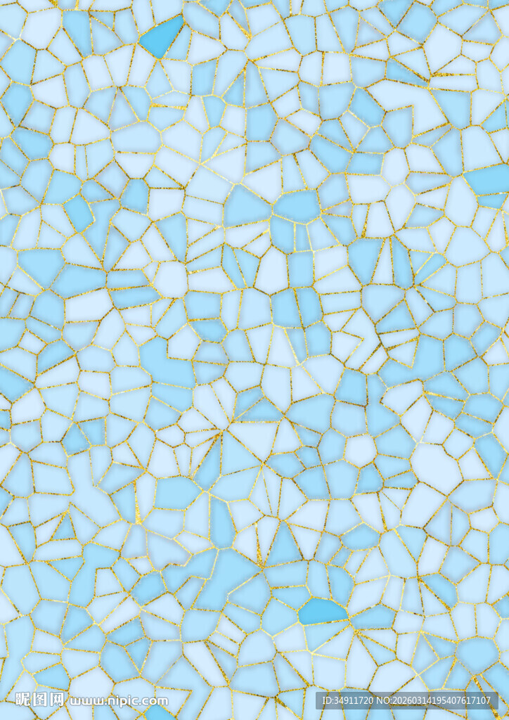 浅蓝色碎瓷片马赛克图案