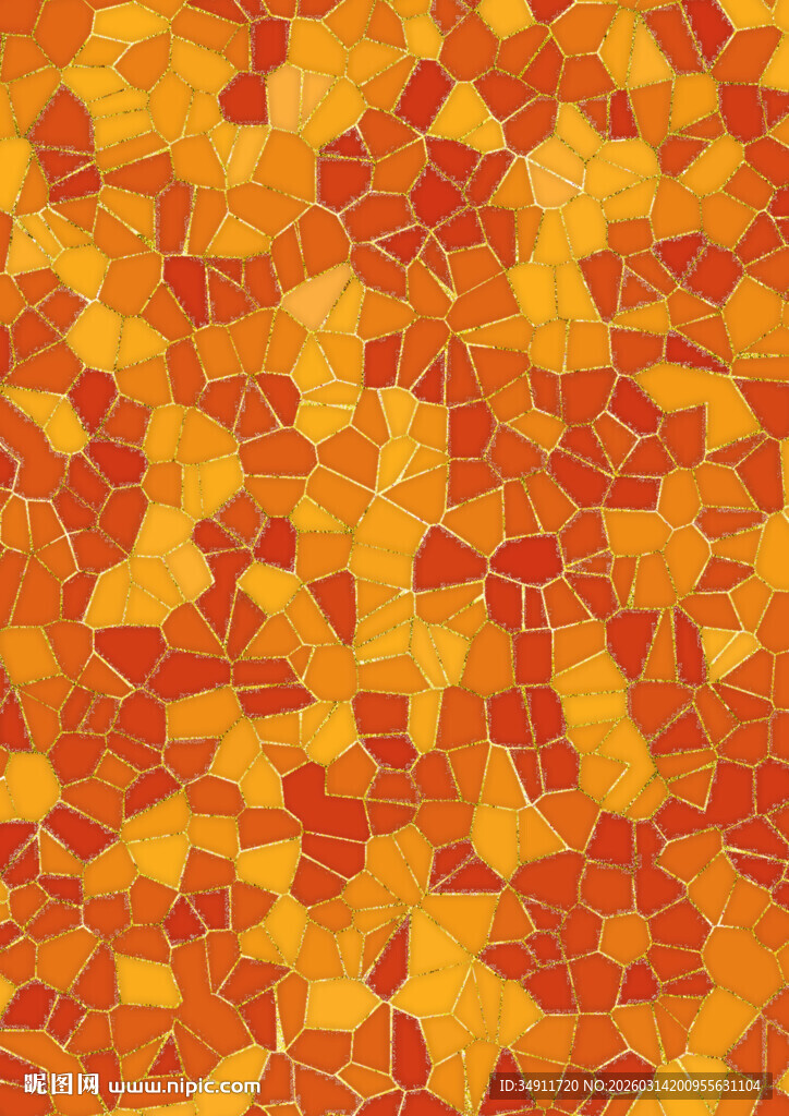 橙黄碎片拼贴纹理图案