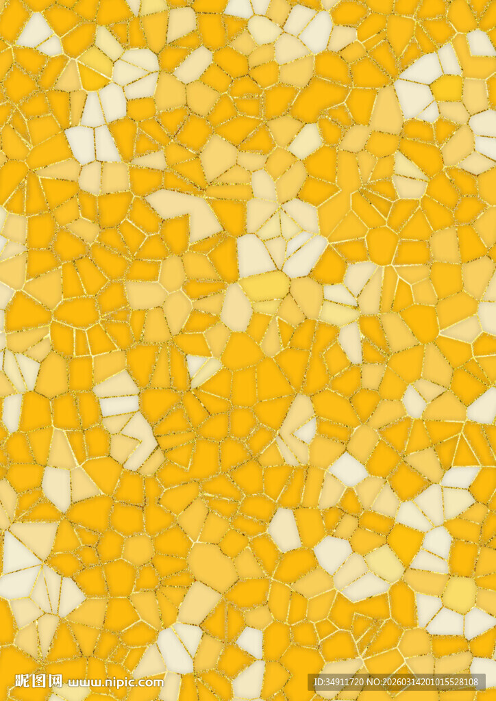 黄色马赛克纹理背景图