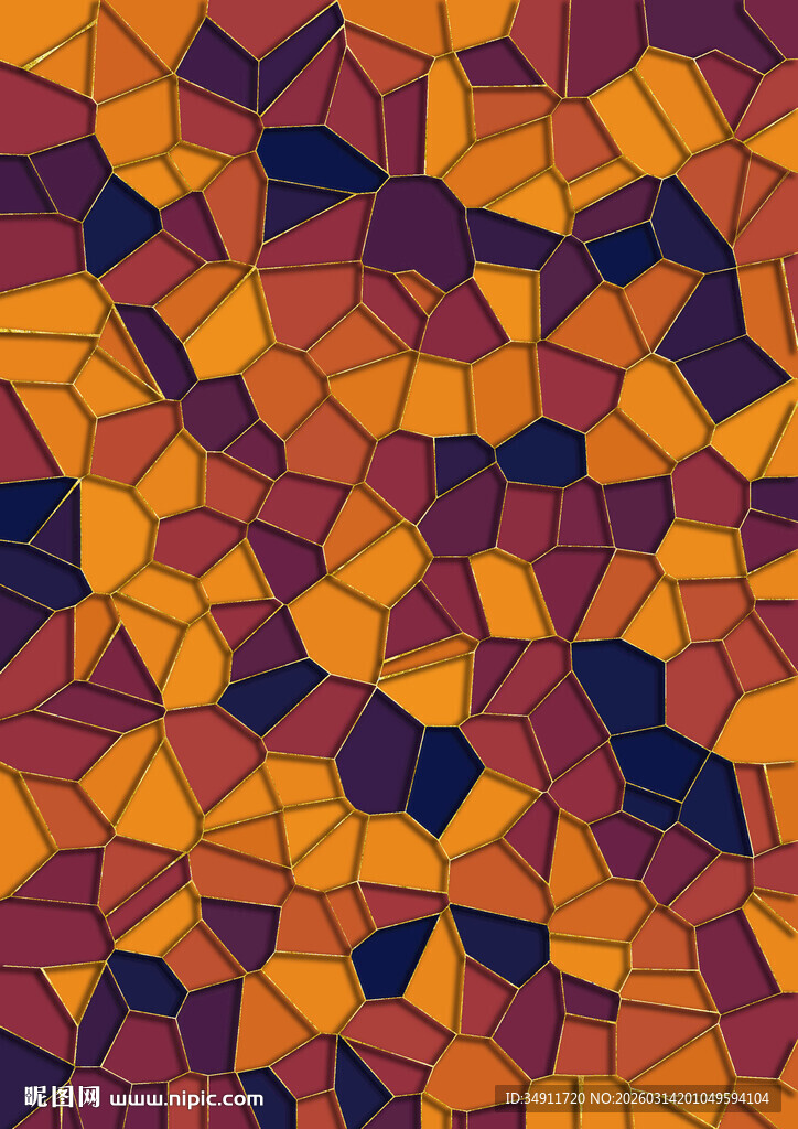 多彩几何拼接抽象图案