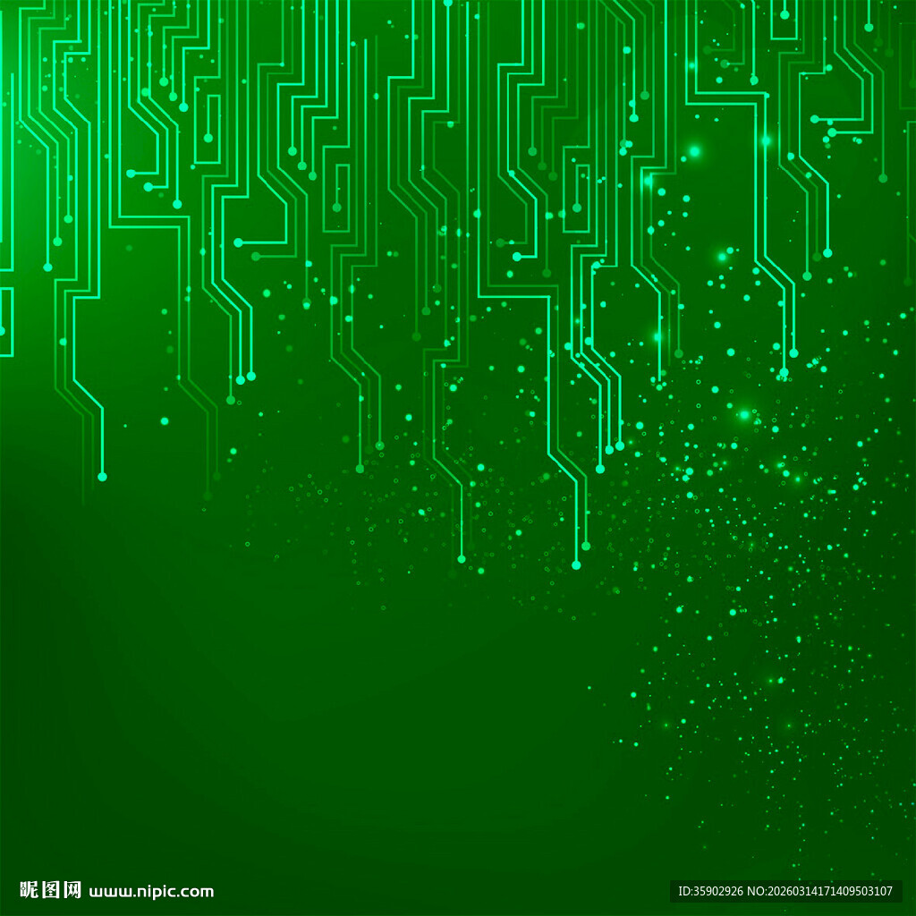 绿色科技风电路板背景图