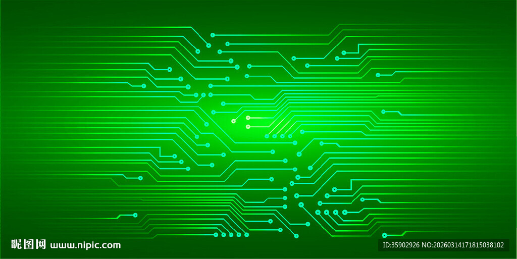 科技感绿色电路板背景