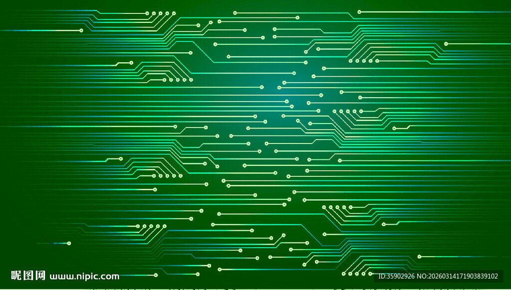 绿色流线科技背景图