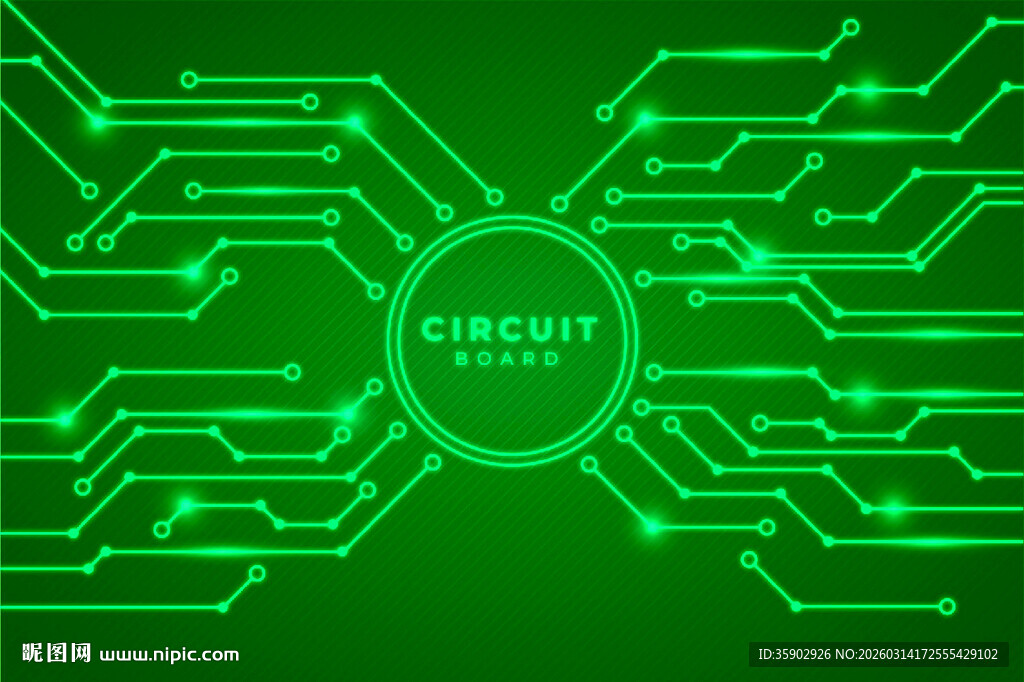 绿色科技电路板背景图