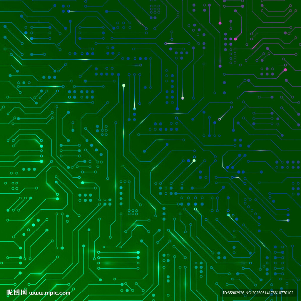 绿色电路板科技背景图
