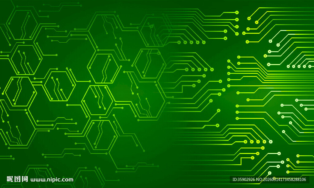 绿色科技风电路板背景图