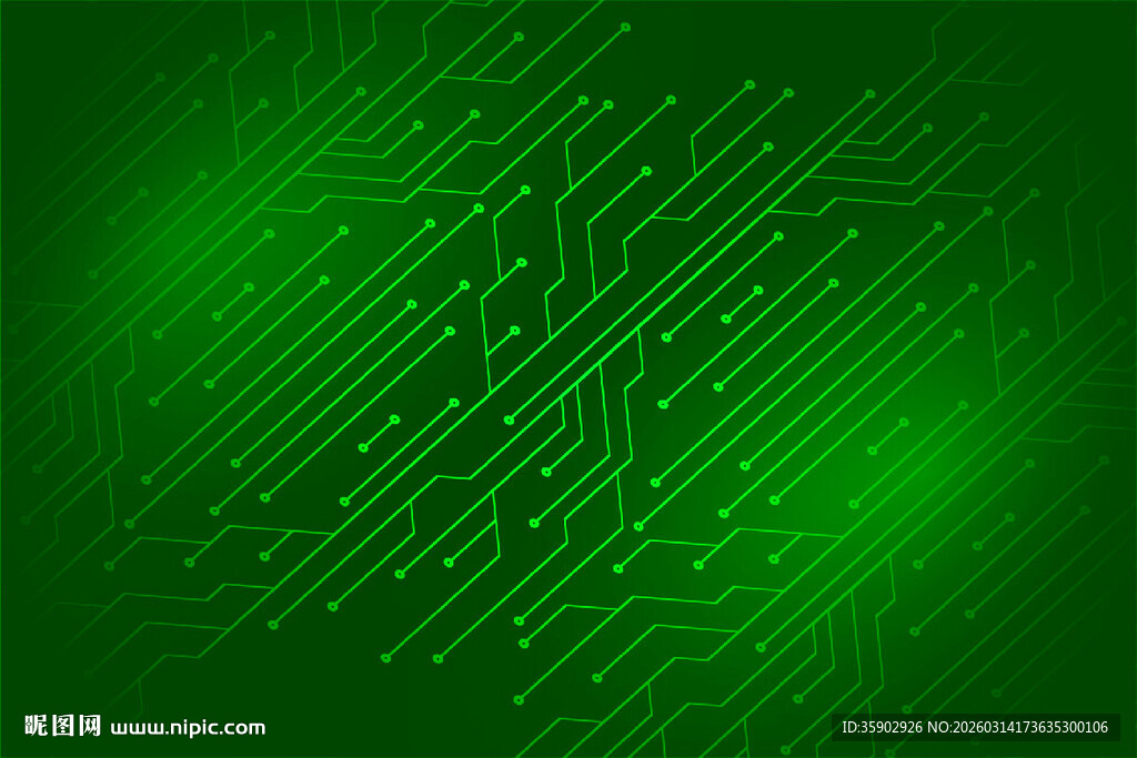 绿色科技感线路背景图