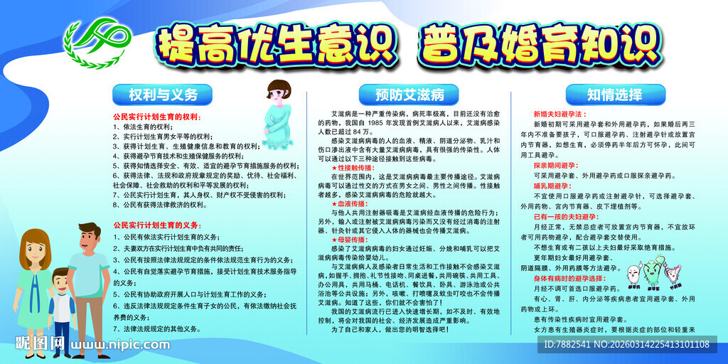 优生优育教育宣传展板