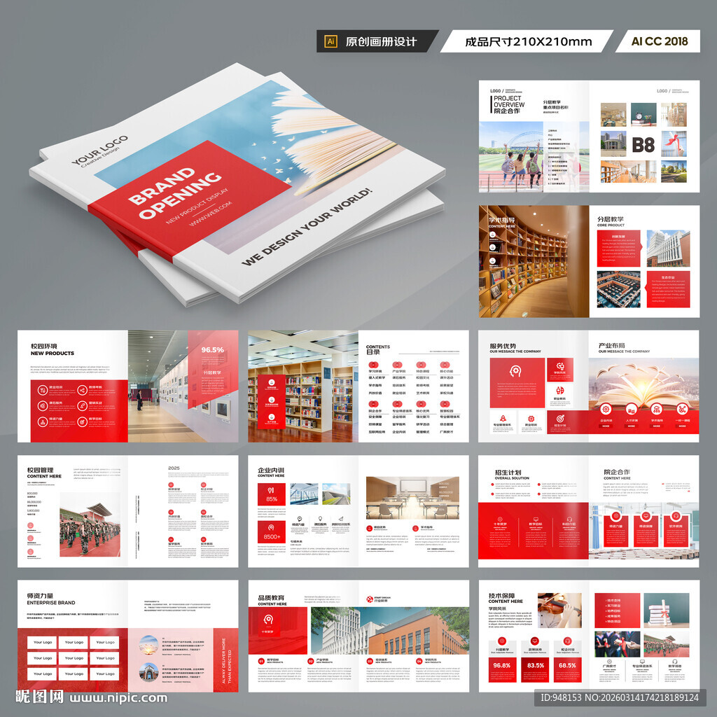 方形教育宣传册