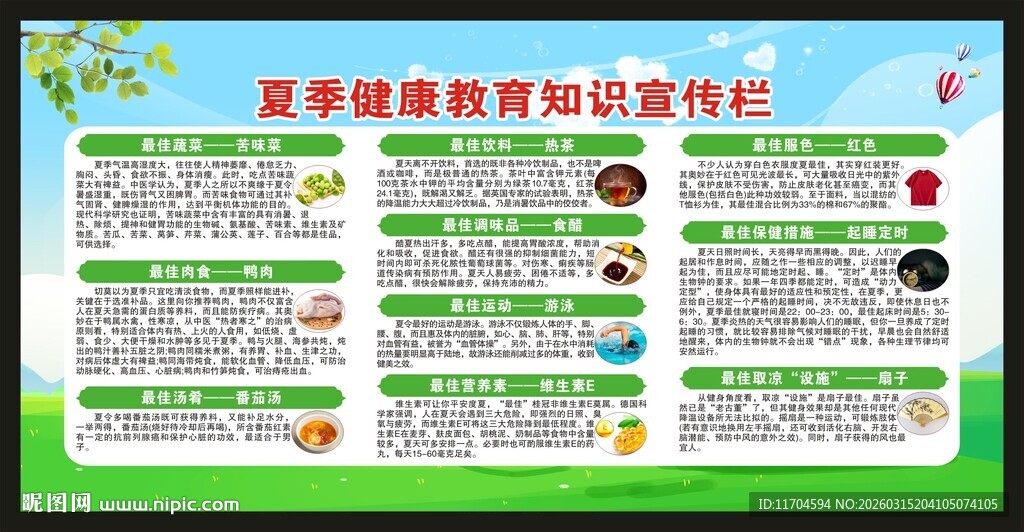 夏季健康教育知识宣传栏
