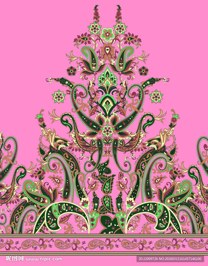 粉色背景精美花卉装饰图案