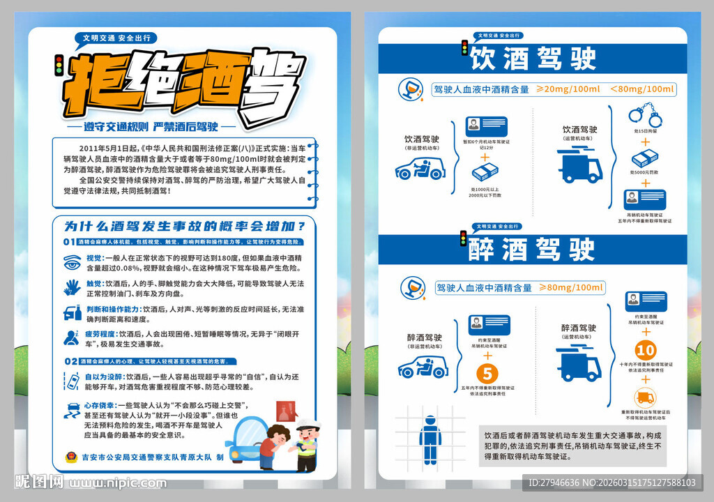 拒绝酒驾宣传海报