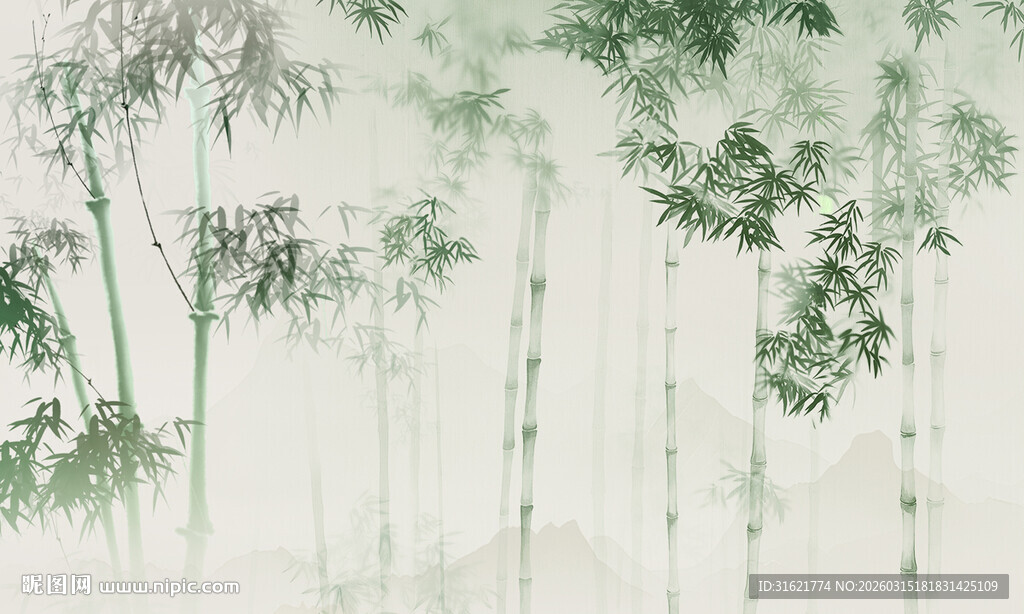 新中式水墨竹影 水墨竹林