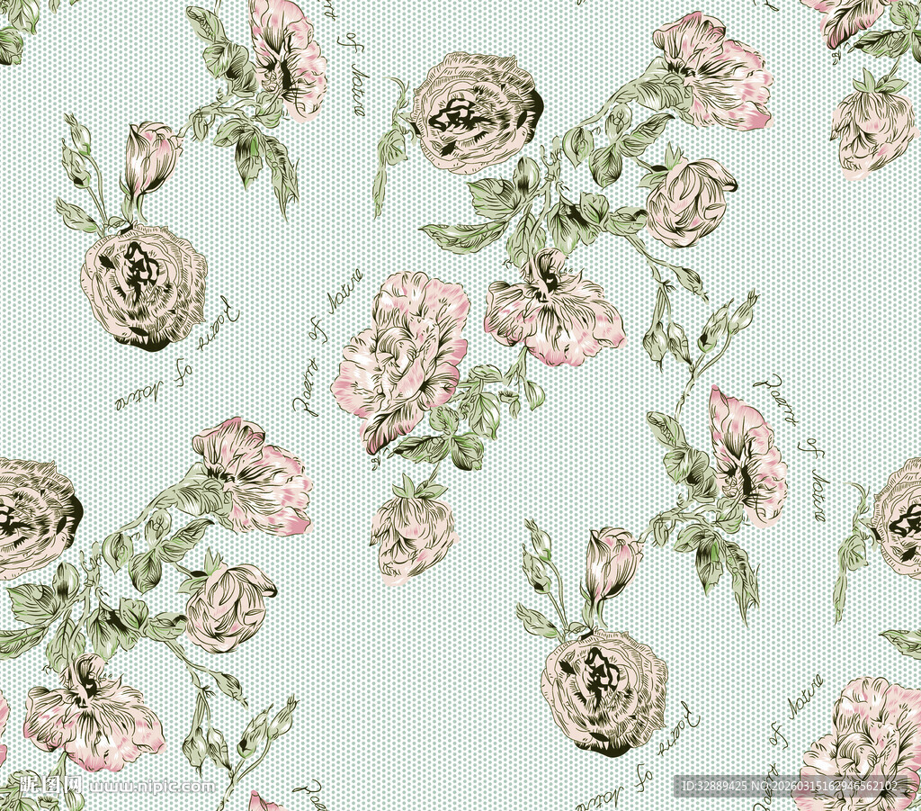 淡粉色花卉图案背景