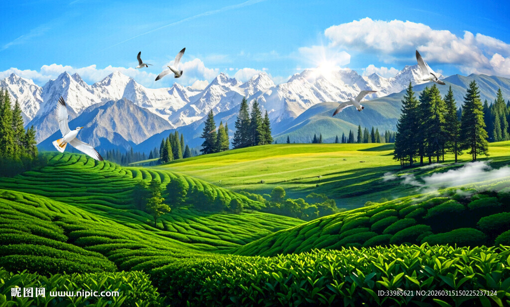 天山草原风景画