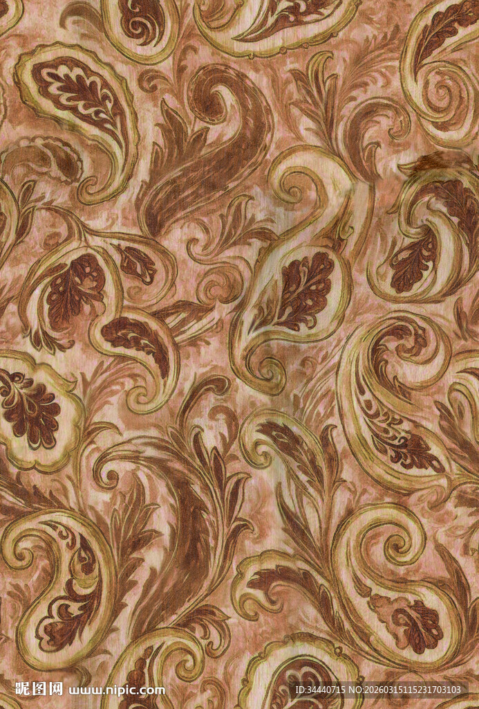 复古佩斯利花纹图案