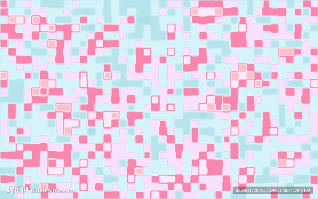 粉蓝像素风格背景图案