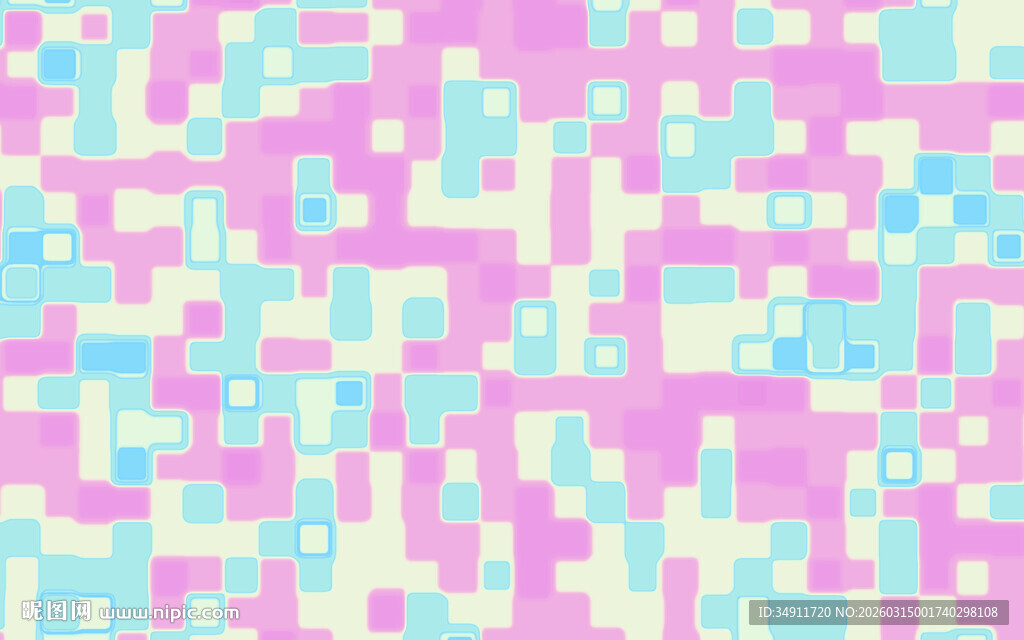 柔和拼色方块几何图案背景