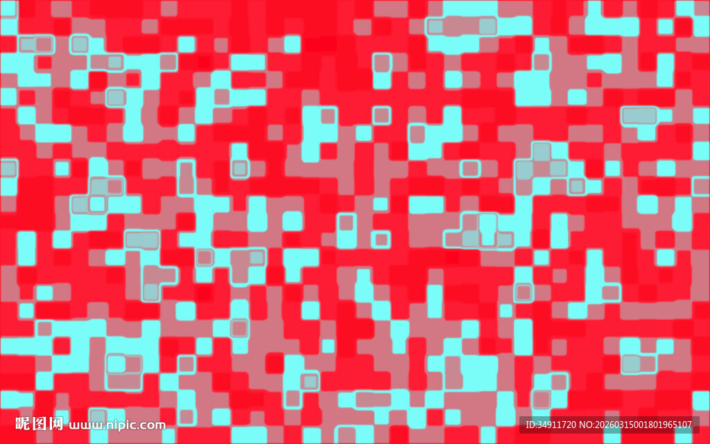 红蓝像素风格抽象图案