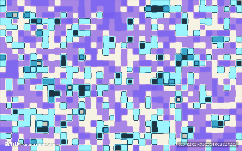 紫色像素风马赛克图案