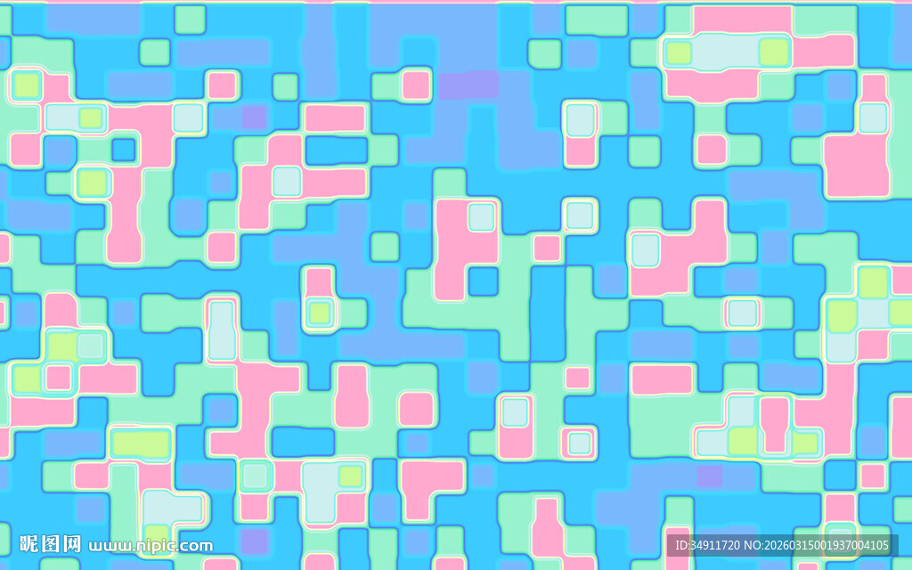 多彩像素风几何图案背景