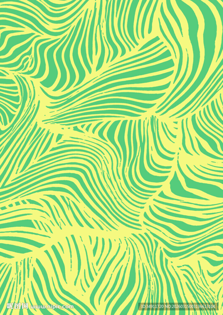 黄绿波浪纹理抽象背景图