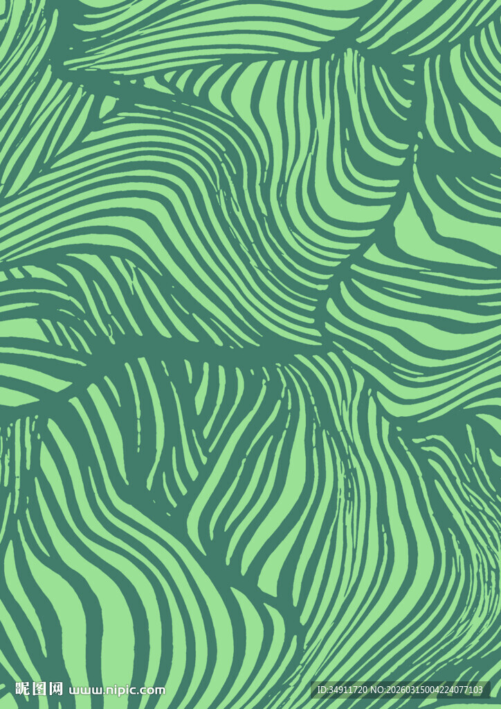 绿色条纹波浪纹理图案