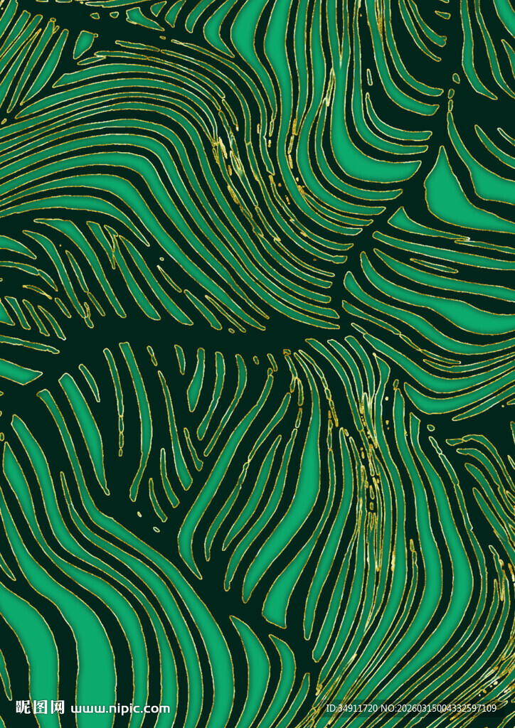 绿黑相间条纹抽象图案