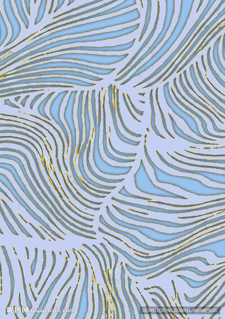 蓝黄交织波浪纹理图案