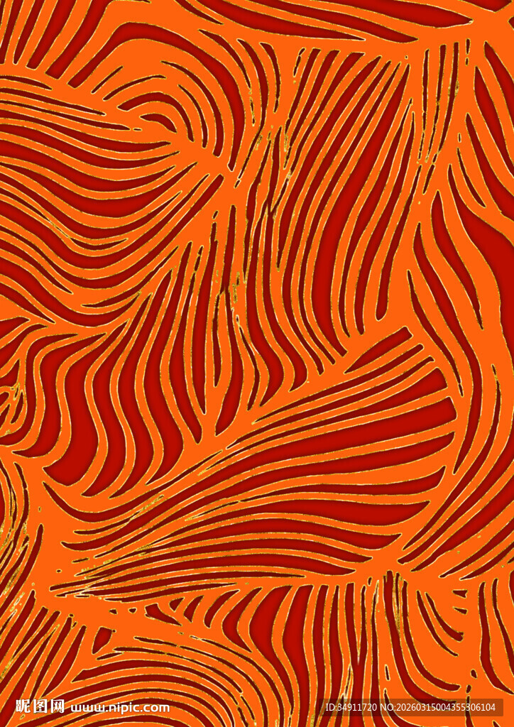 橙红色波浪纹理图案