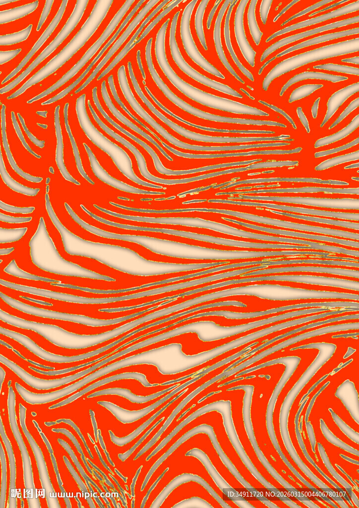 橙白相间条纹抽象纹理图案