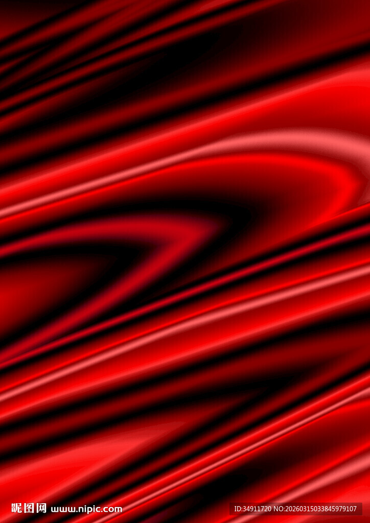 红色动感波纹抽象背景图