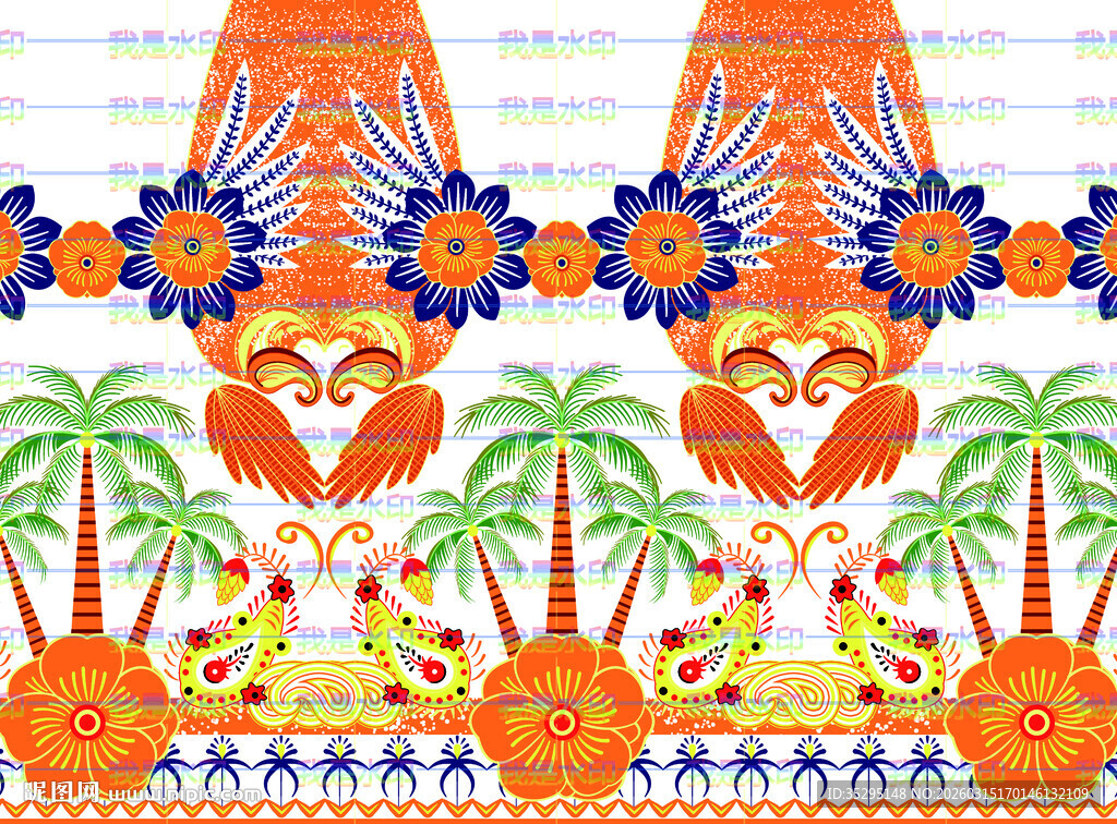 热带风情图案设计