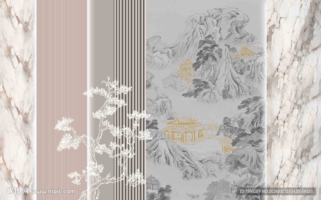 素雅花卉墙纸局部展示