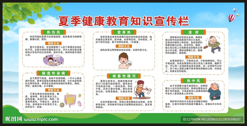 夏季健康教育知识宣传栏