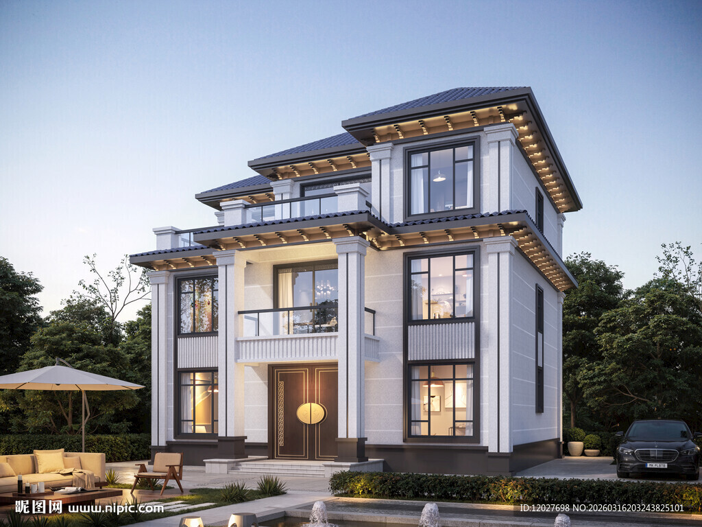 现代中式风格豪华别墅