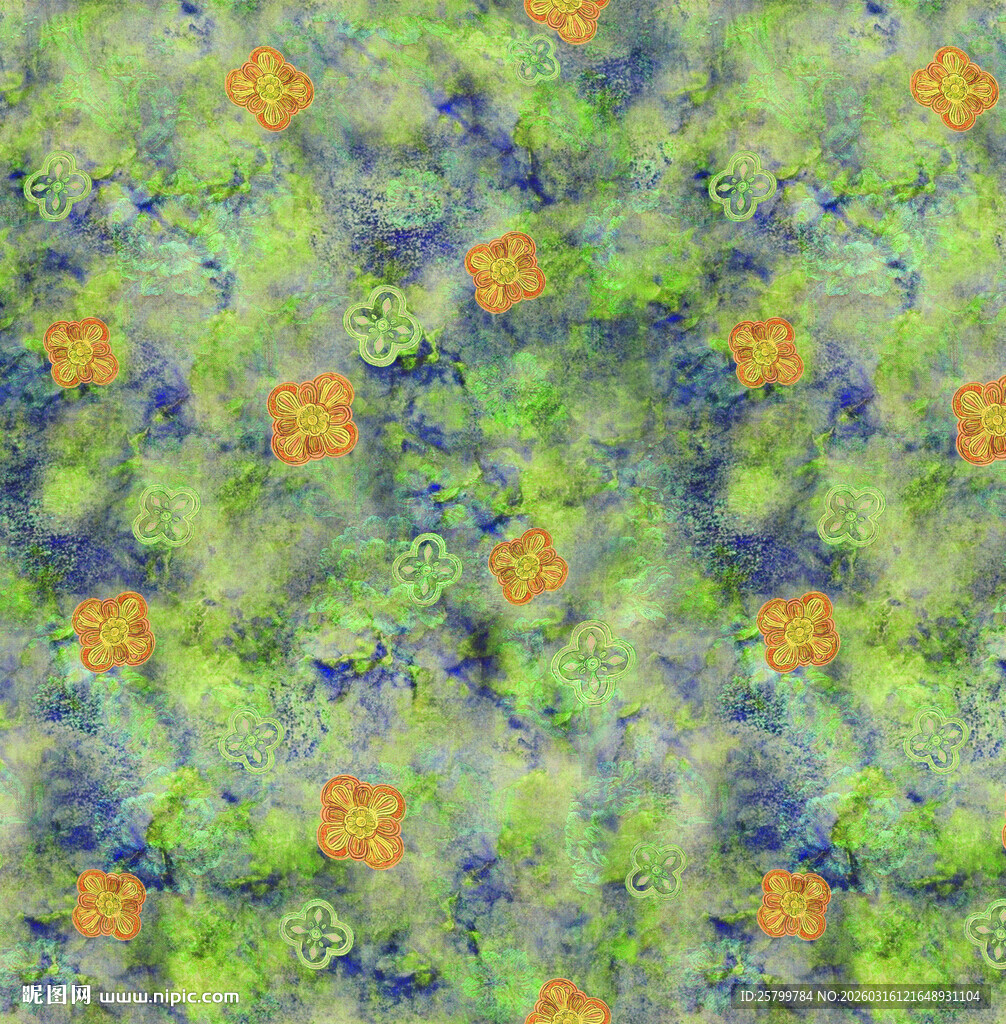 花卉水彩纹理图案背景