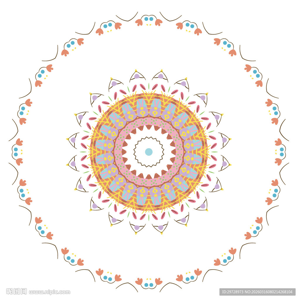 精美圆形花纹边框图案