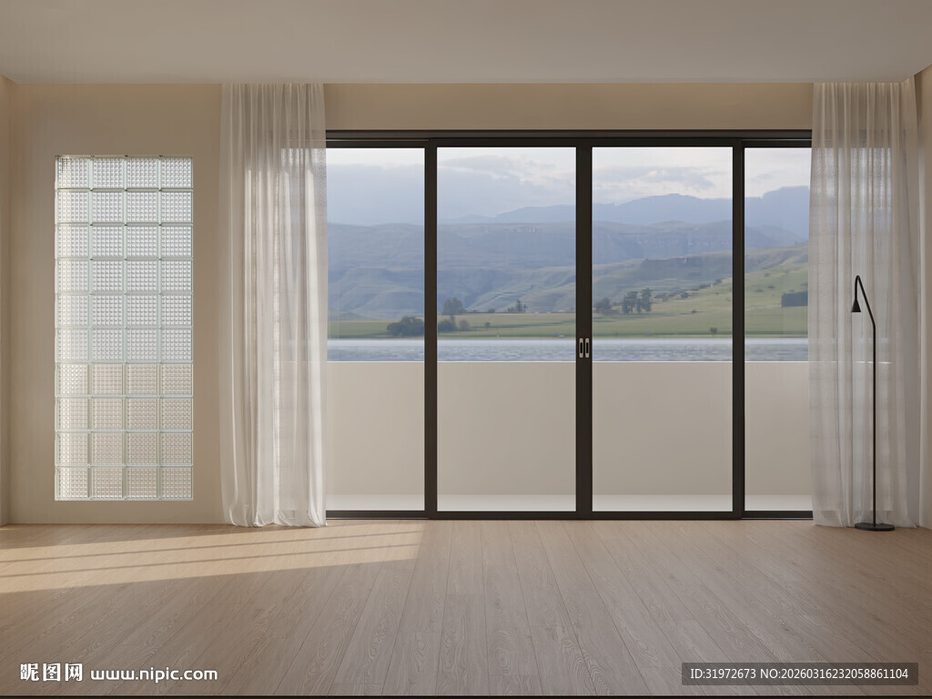 现代极简室内直播背景墙