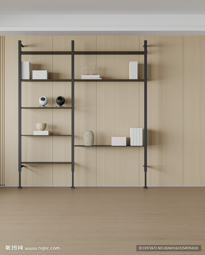 现代室内直播间背景墙